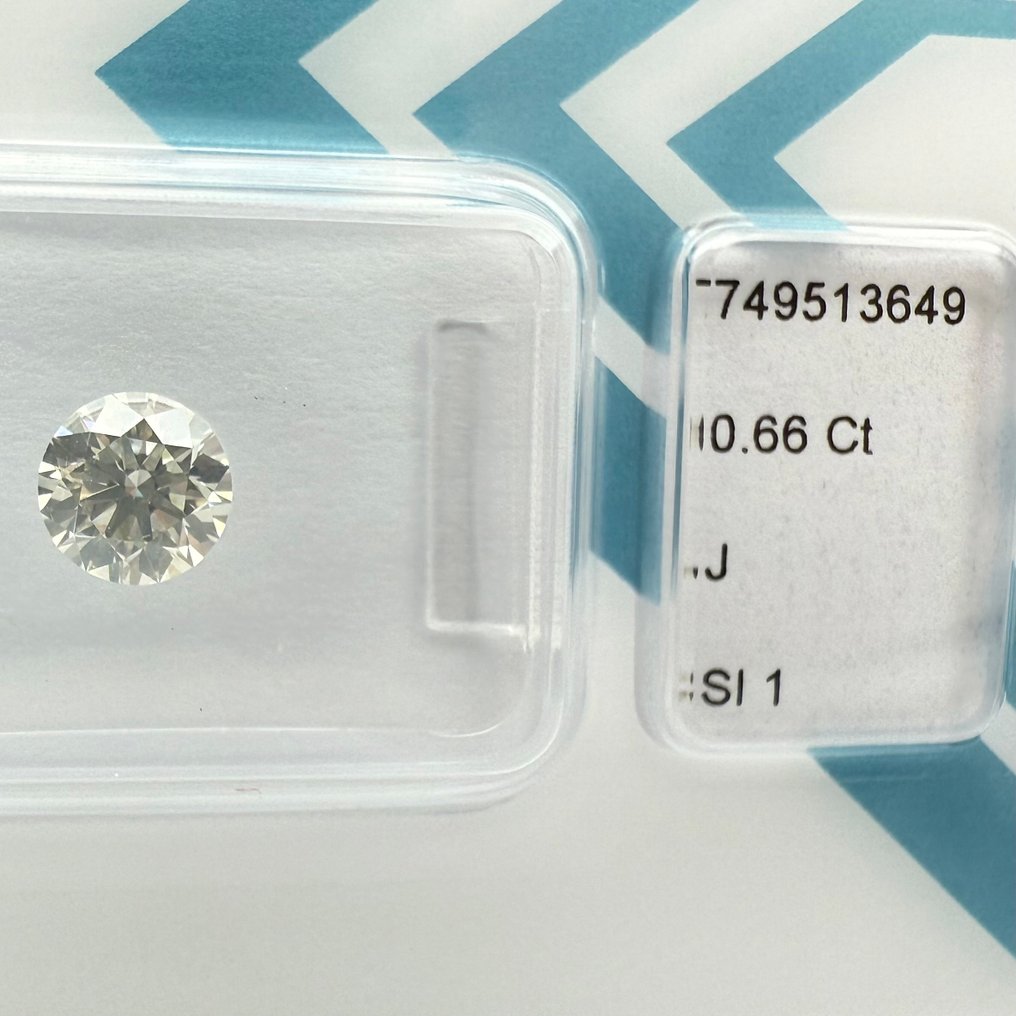没有保留价 - 1 pcs 钻石  (天然)  - 0.66 ct - 圆形 - J - SI1 微内含一级 - 国际宝石研究院（IGI） #4.3