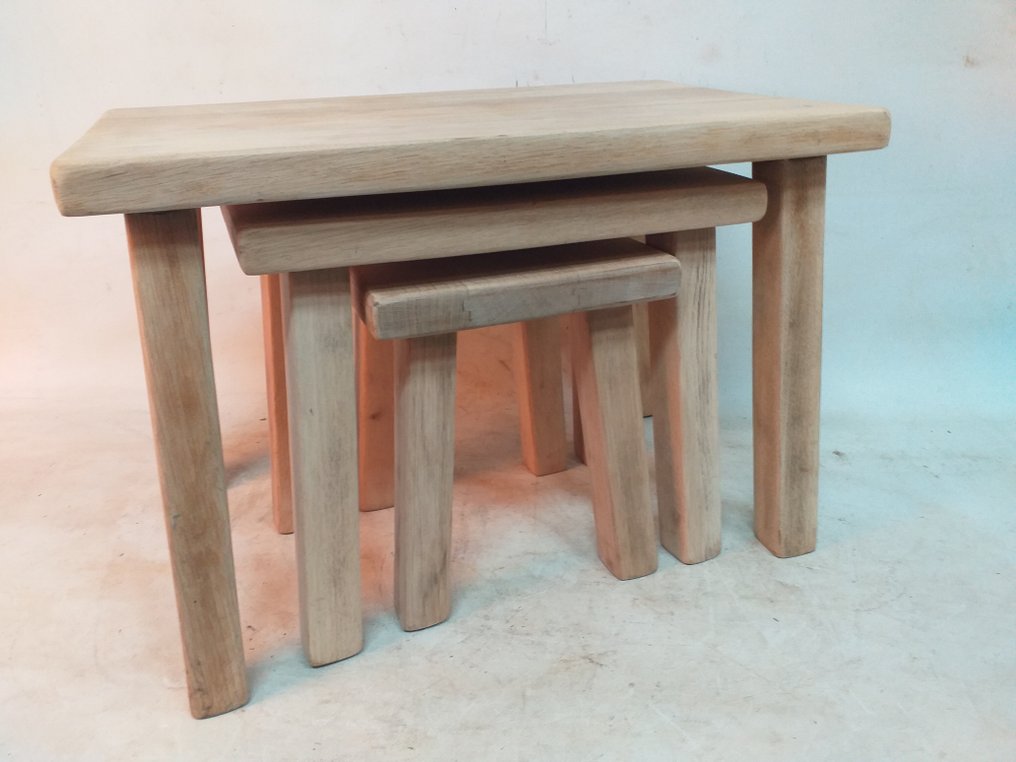 Tavoli impilabili (3) - Quercia - Set di tavolini da caffè in quercia. #4.3