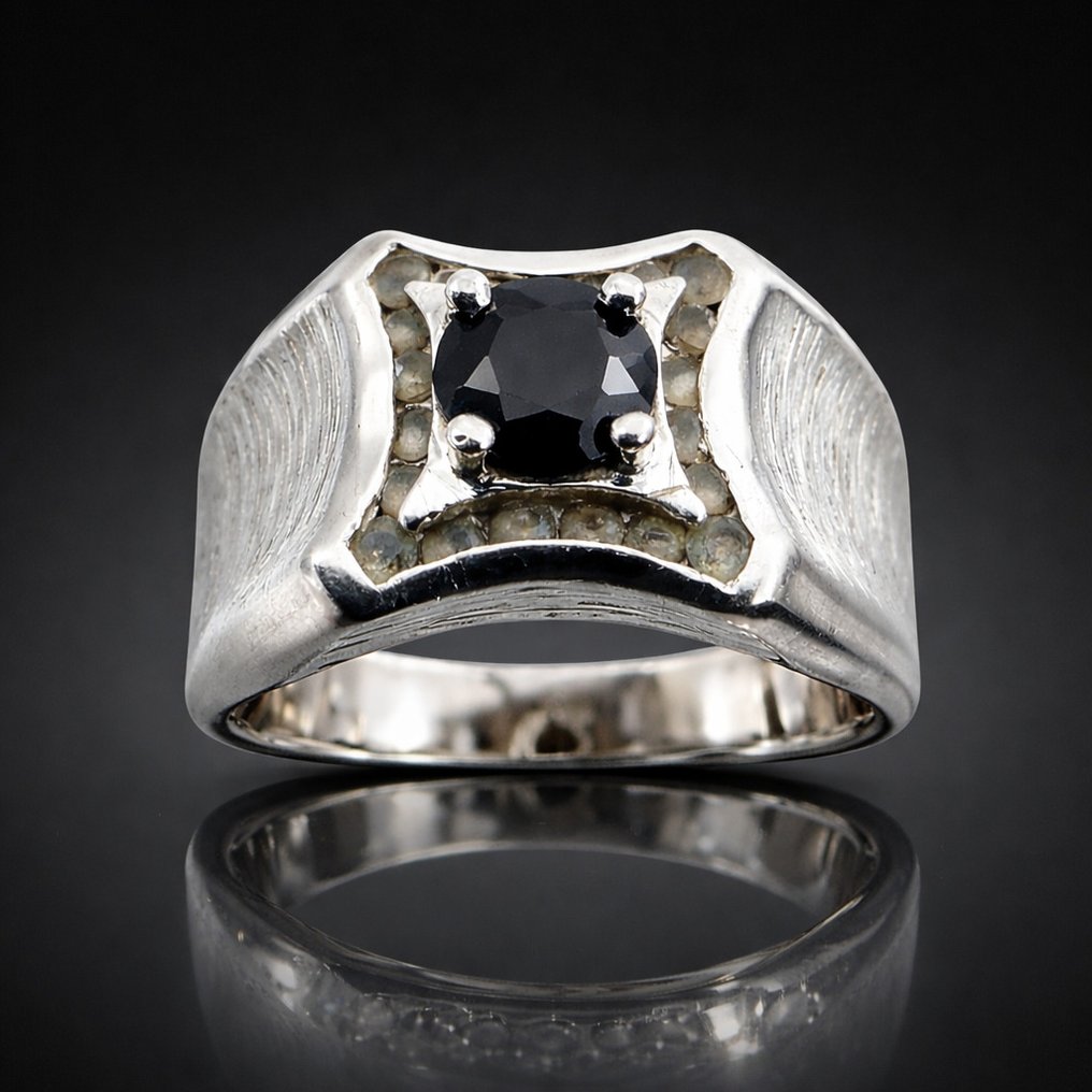 χωρίς τιμή ασφαλείας - Δαχτυλίδι Ασημί - Sapphire (Πιστοποιημένο) #1.0