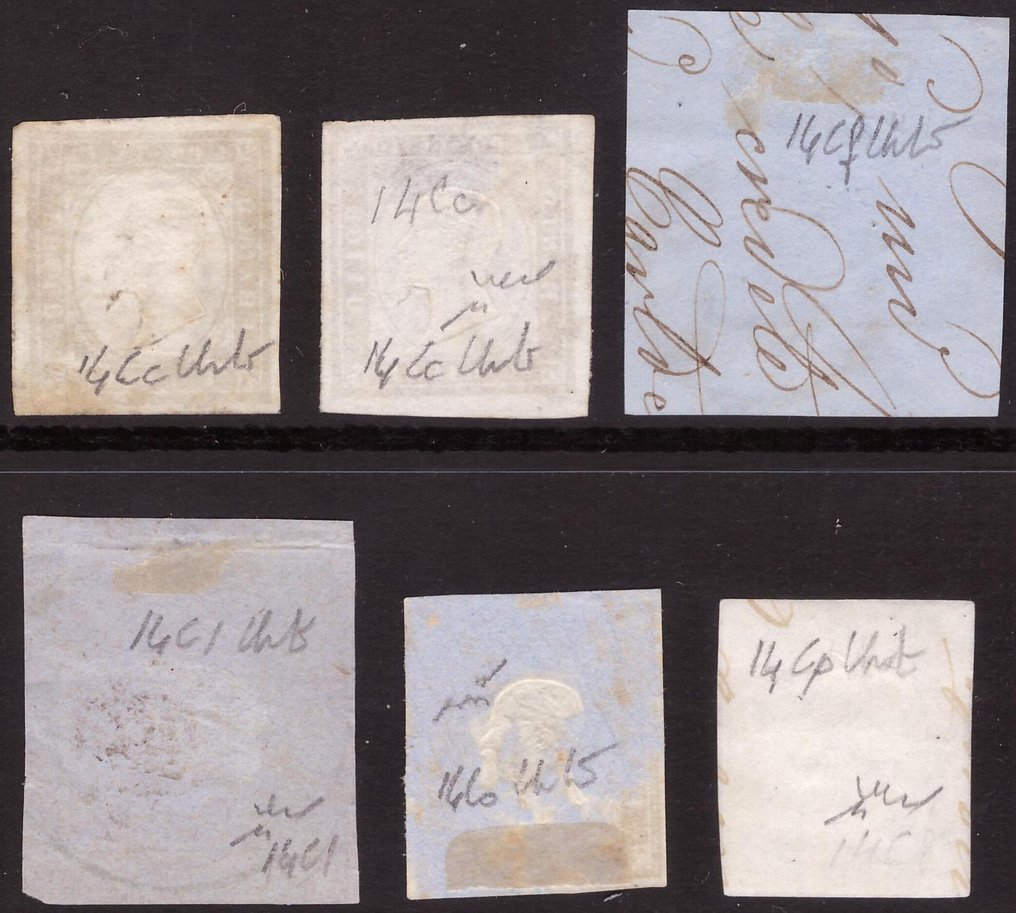 Αρχαία ιταλικά κράτη - Σαρδηνία 1861 - 10 χρώματα, 6 αποχρώσεις του '61, υψηλής ποιότητας και φρεσκάδας. - Sassone  14Cc 14Cf  14Cl 14Co 14Cp #1.0