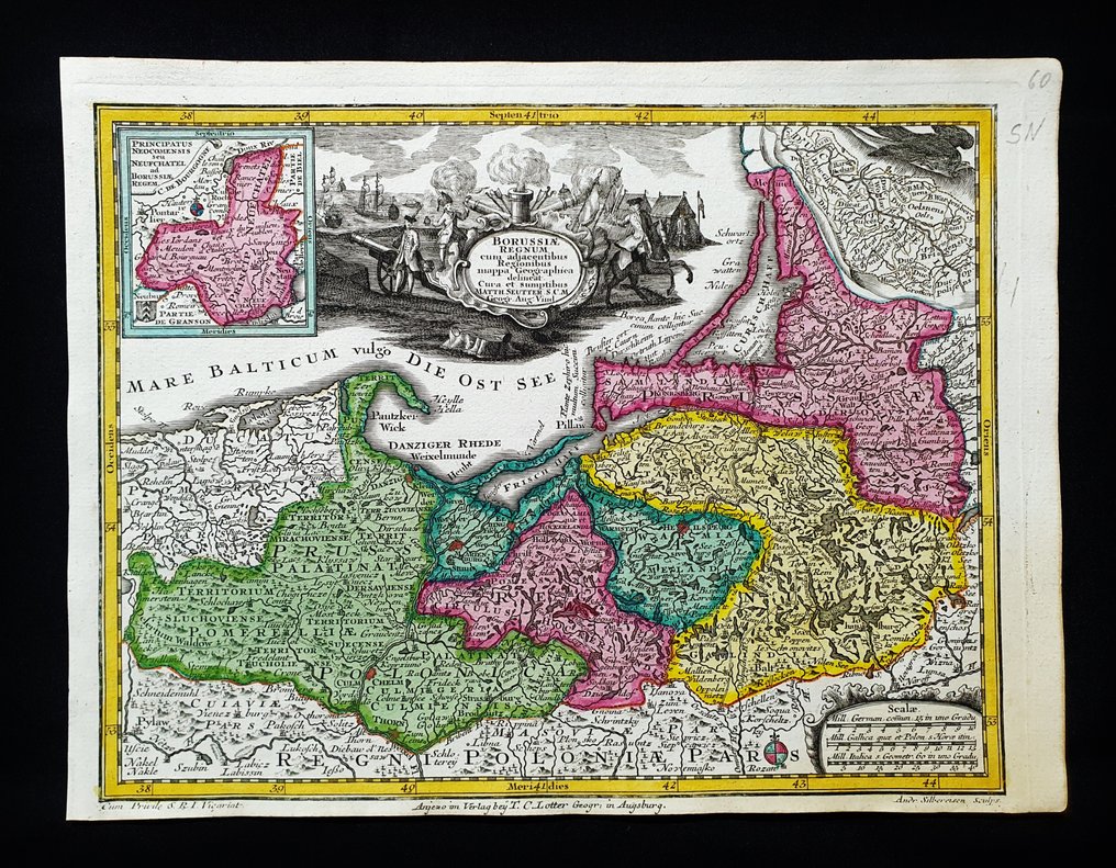 歐洲 - 东北欧 / 普鲁士 / 波兰 / 立陶宛 / 克拉科夫 / 维尔纽斯 / 波罗的海地区 / 华沙; Matthaus Seutter - Borussiae Regnum - 1721-1750 #1.0