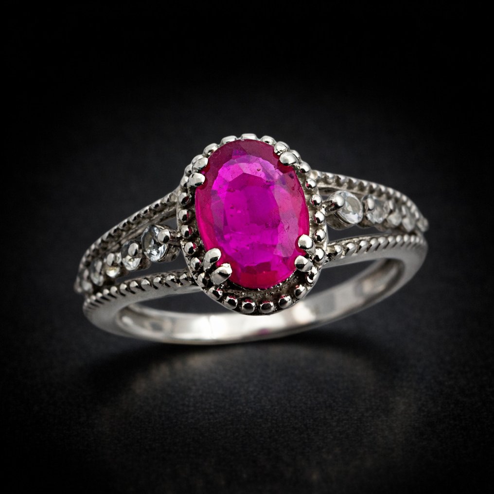 Sans prix de réserve - Bague Argent - Ruby (Certified) #1.0
