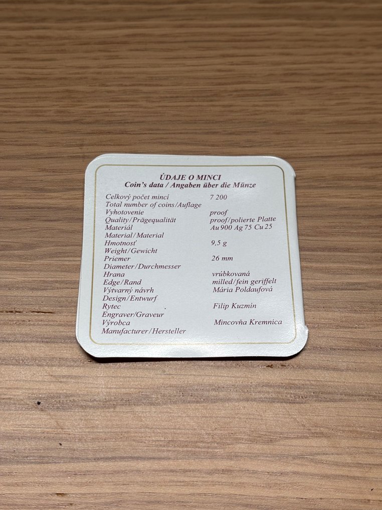 Slovakiet. 5000 Sk 2002  UNESCO - Vlkolinec, Proof #4.3