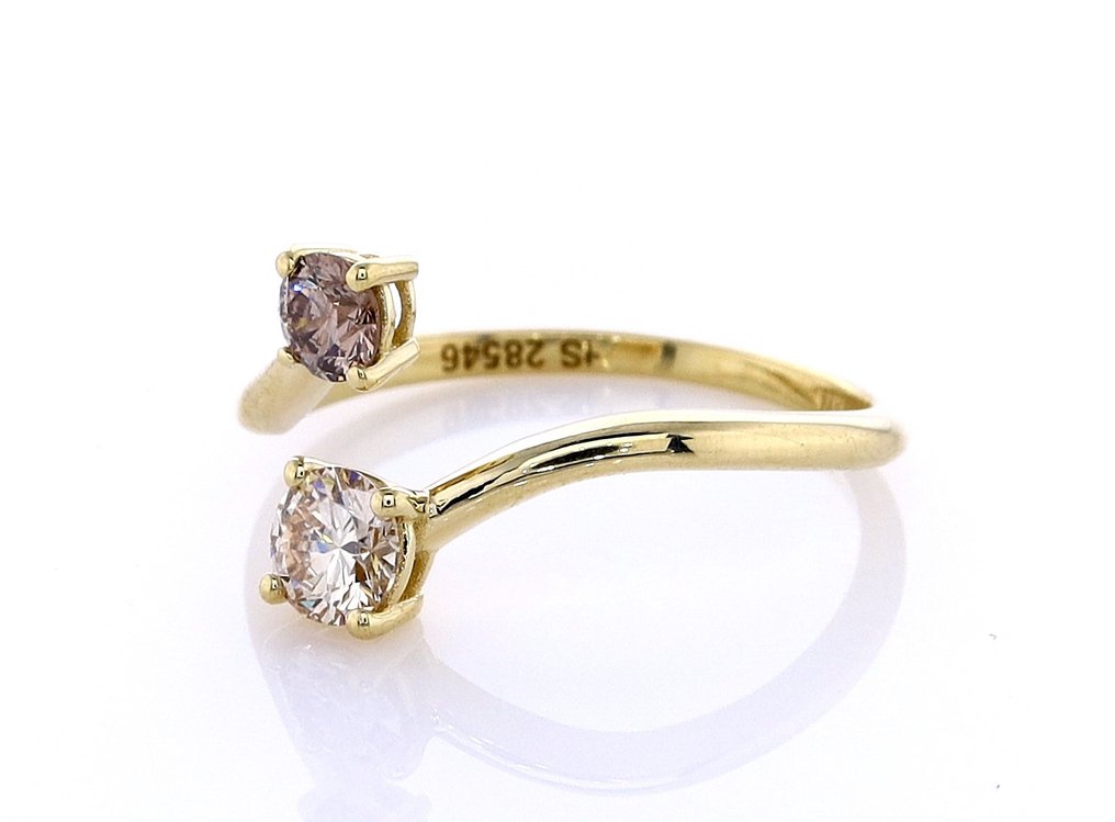 沒有保留價 - 戒指 - 14 克拉 黃金 -  0.50ct. tw. 鉆石 (天然彩色) #3.2