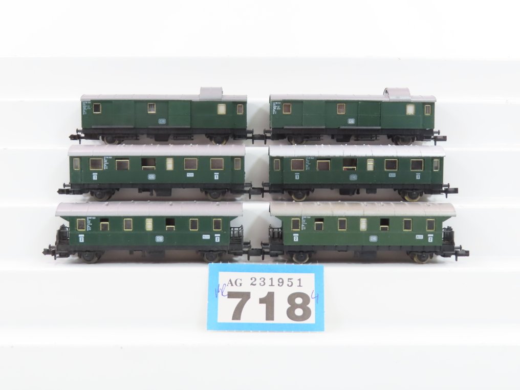 Fleischmann N - o.a. 5060 - Επιβατικό τρένο μοντελισμού (6) - 6x επιβατικά βαγόνια 2 θέσεων πρώτης και δεύτερης κατηγορίας, συμπεριλαμβανομένων των αποσκευών. - DB #2.1