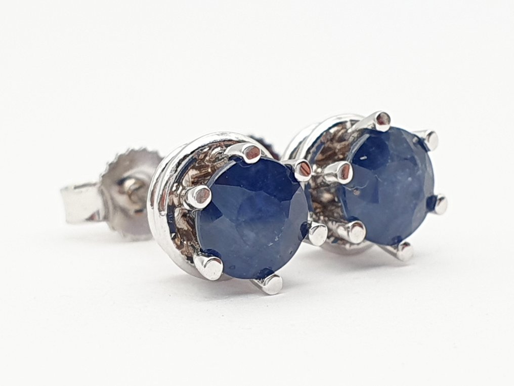 Σκουλαρίκια - 14 καράτια Λευκός χρυσός Ζαφείρι #3.2