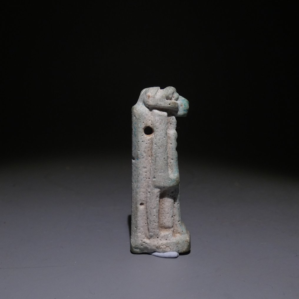 古埃及 Faience 护身符神Khnum，长4厘米，晚期，公元前664年至公元前332年。  (没有保留价) #4.3