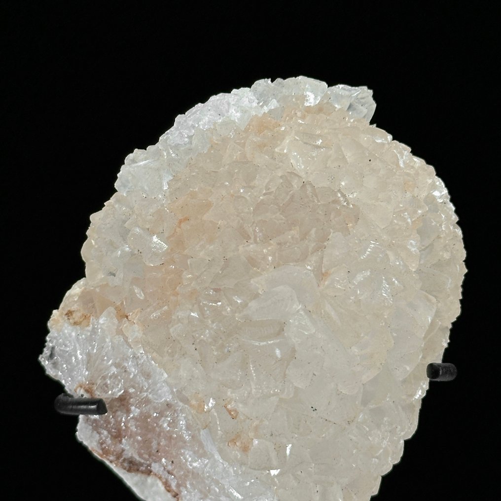 无底价 - 美丽的立方方解石与红色Maligano Jasper一对 水晶簇与球体，放置在定制支架上- 2400 g - (2) #3.2