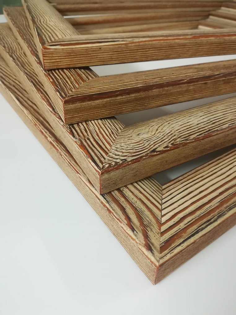 Cornice (4) - Legno di pino - Patinate striate 40x50 cm #2.1