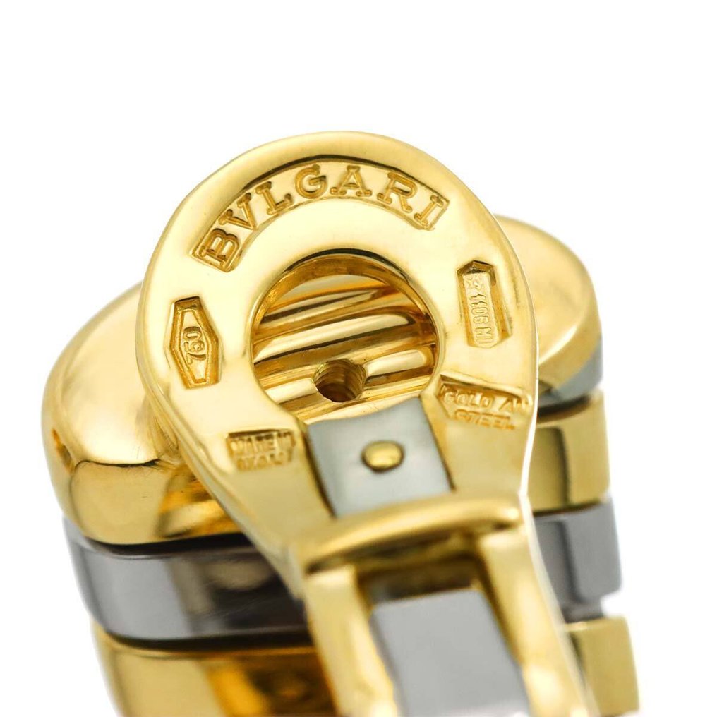 Bvlgari - Σκουλαρίκια - 18 καράτια Κίτρινο χρυσό, Χάλυβας #4.3