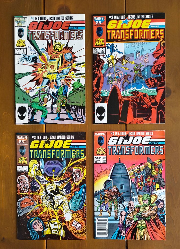 G.I. Joe, Transformers Four Issue Limited Series - G.I. Joe and the Transformers - 4 Complete series - Primeira edição - 1986/1987 #1.0