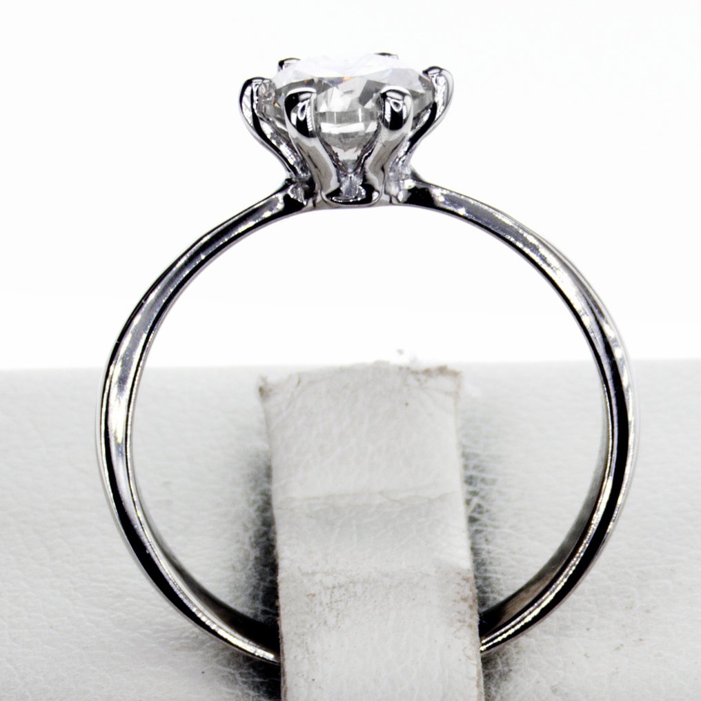 χωρίς τιμή ασφαλείας - Δαχτυλίδι αρραβώνων - 14 καράτια Λευκός χρυσός -  1.01ct. tw. Διαμάντι (Φυσικό) #1.0