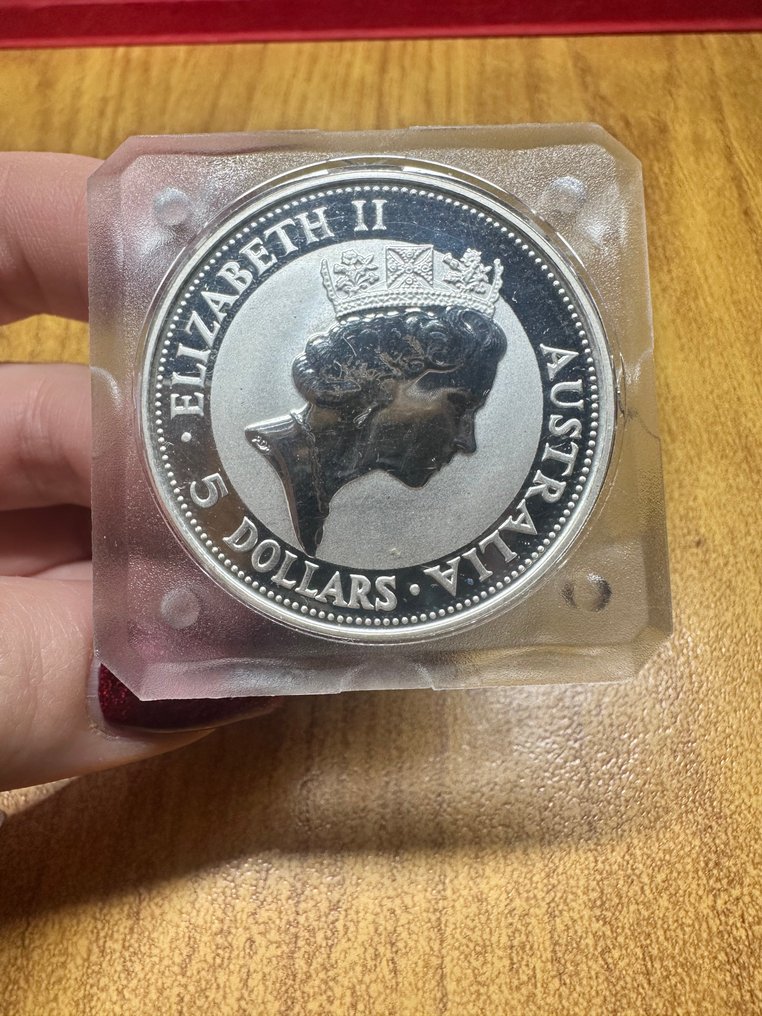 Αυστραλία. 5 Dollars 1991 Kookaburra, 1 Oz (.999) (χωρίς τιμή ασφαλείας) #1.0