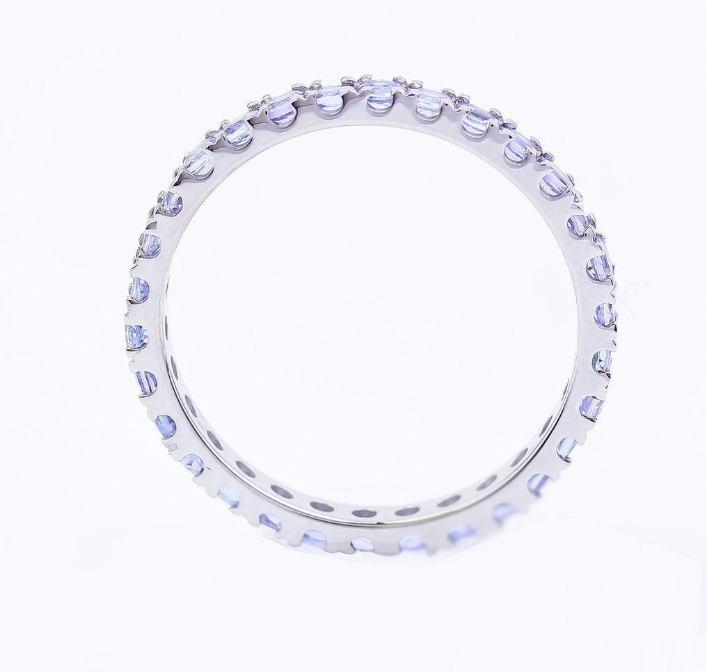 χωρίς τιμή ασφαλείας - Δαχτυλίδι - 14 καράτια Λευκός χρυσός Τανζανίτης - US-7 #2.1