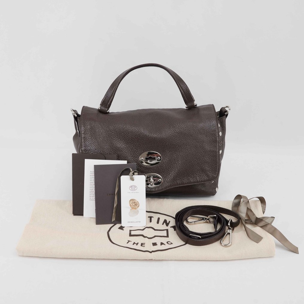 Zanellato - Postina Dark Brown Grained Leather – Silver Hardware – Made in Italy - Bolso #1.0