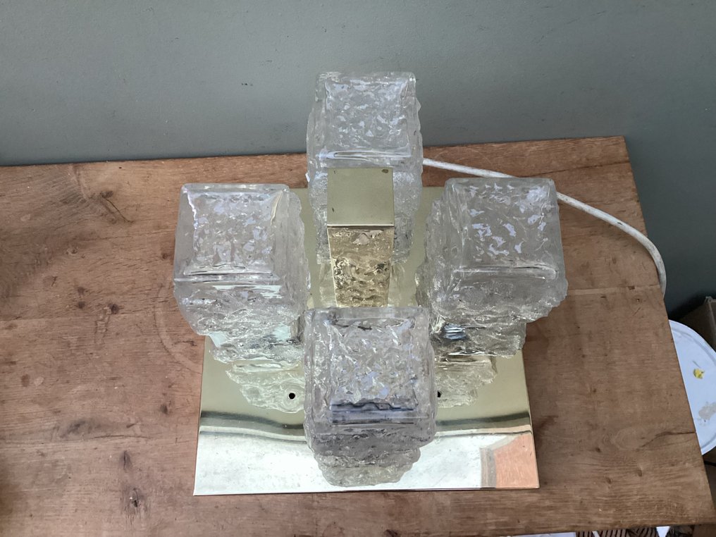 Egon Hillebrand - Κρεμαστό φωτιστικό - Glas - messing - Ice Cube #2.1