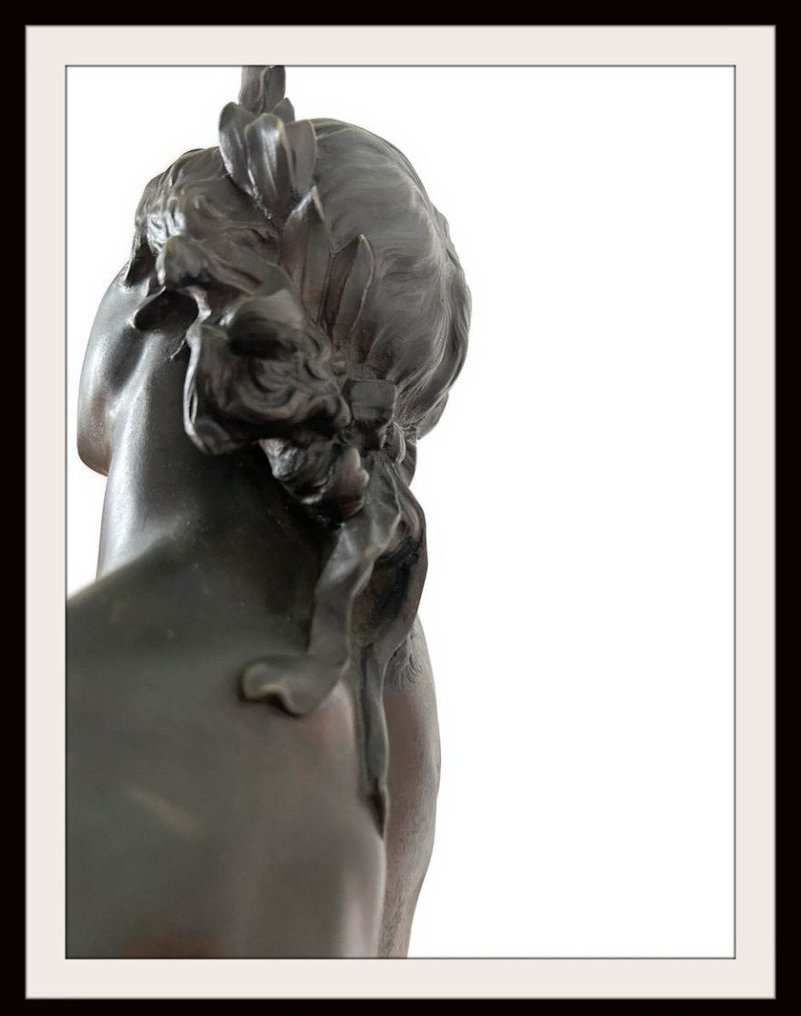 Adrien Étienne Gaudez. - Γλυπτό, Orphée - 76 cm - Μπρούντζος #4.3