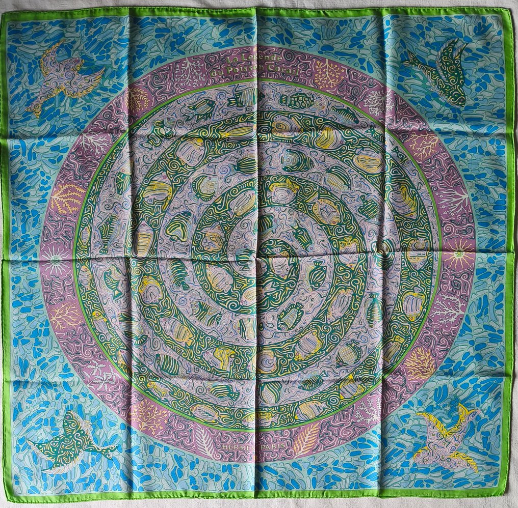 Hermès - LA LÉGENDE DU POISSON CORAIL by Christine Henry, recherché - Fular #1.0