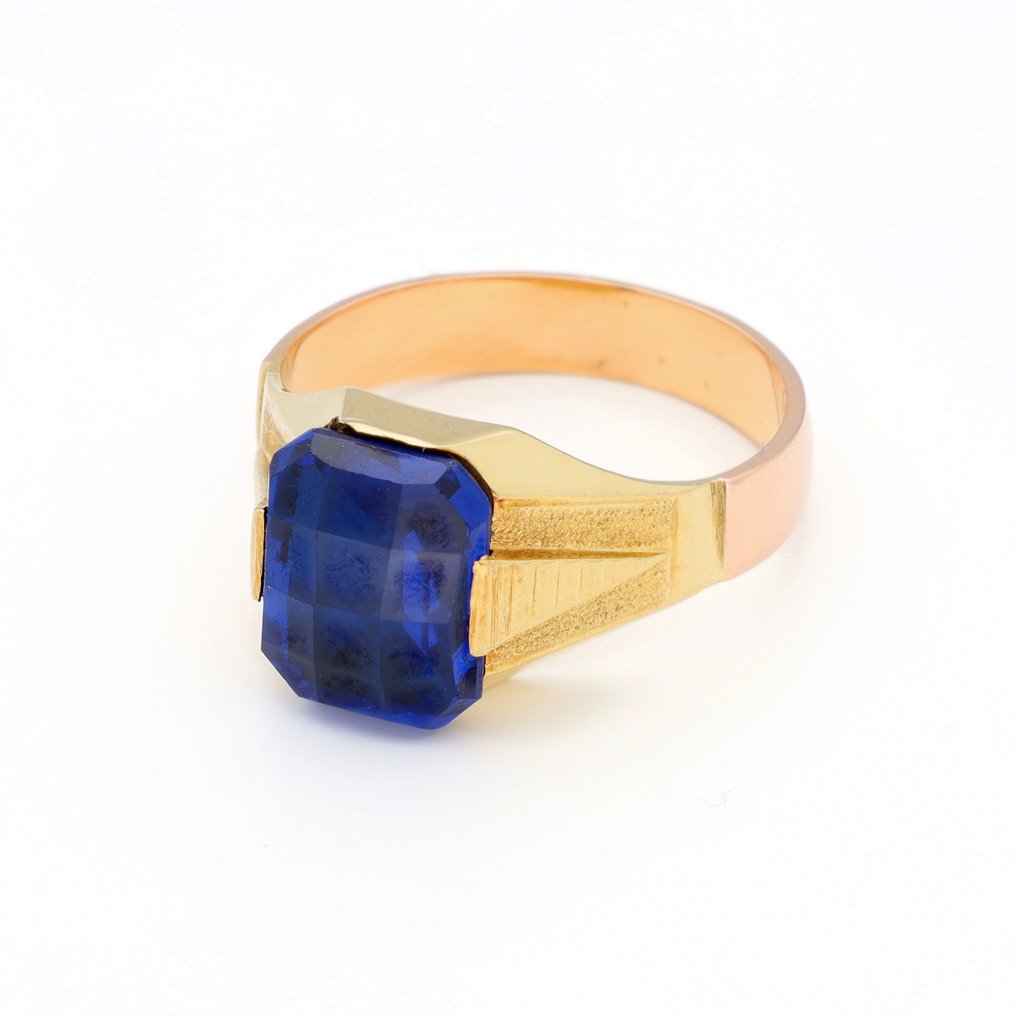 Bague - 18 carats Or jaune, Or rose - Saffier #1.0