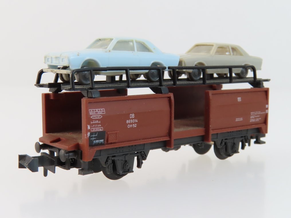 Minitrix N - 51 3533 00 - Τρένο μοντελισμού μεταφοράς εμπορευμάτων (6) - 6x 2-θέσια αυτοκιβώτια μεταφοράς αυτοκινήτων τύπου Off52 φορτωμένα με αυτοκίνητα - DB #4.3