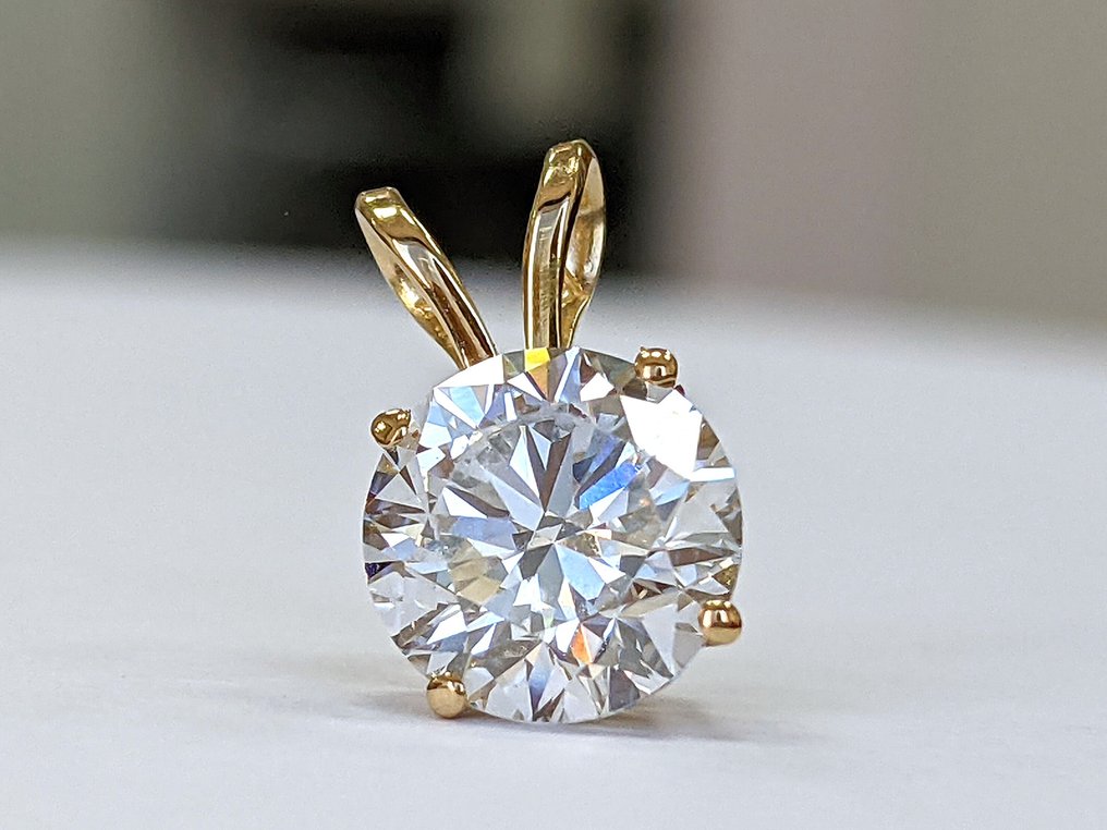 沒有保留價 - 墜飾 - 14 克拉 黃金 -  1.51ct. tw. 鉆石 (實驗室培育) - D VS1 IGI认证 #1.0