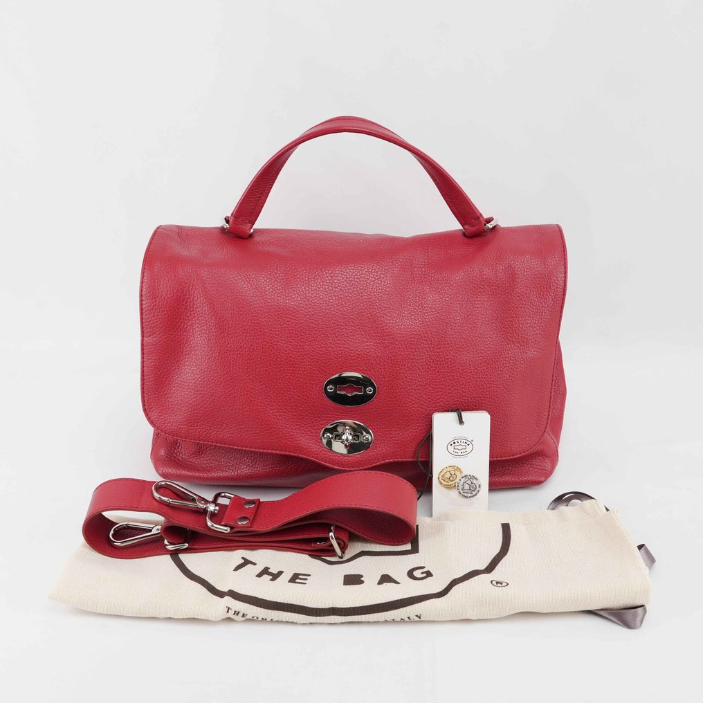 Zanellato - Postina Medium – Red Grained Leather Top Handle & Shoulder Bag – Made in Italy - Τσάντα #1.0