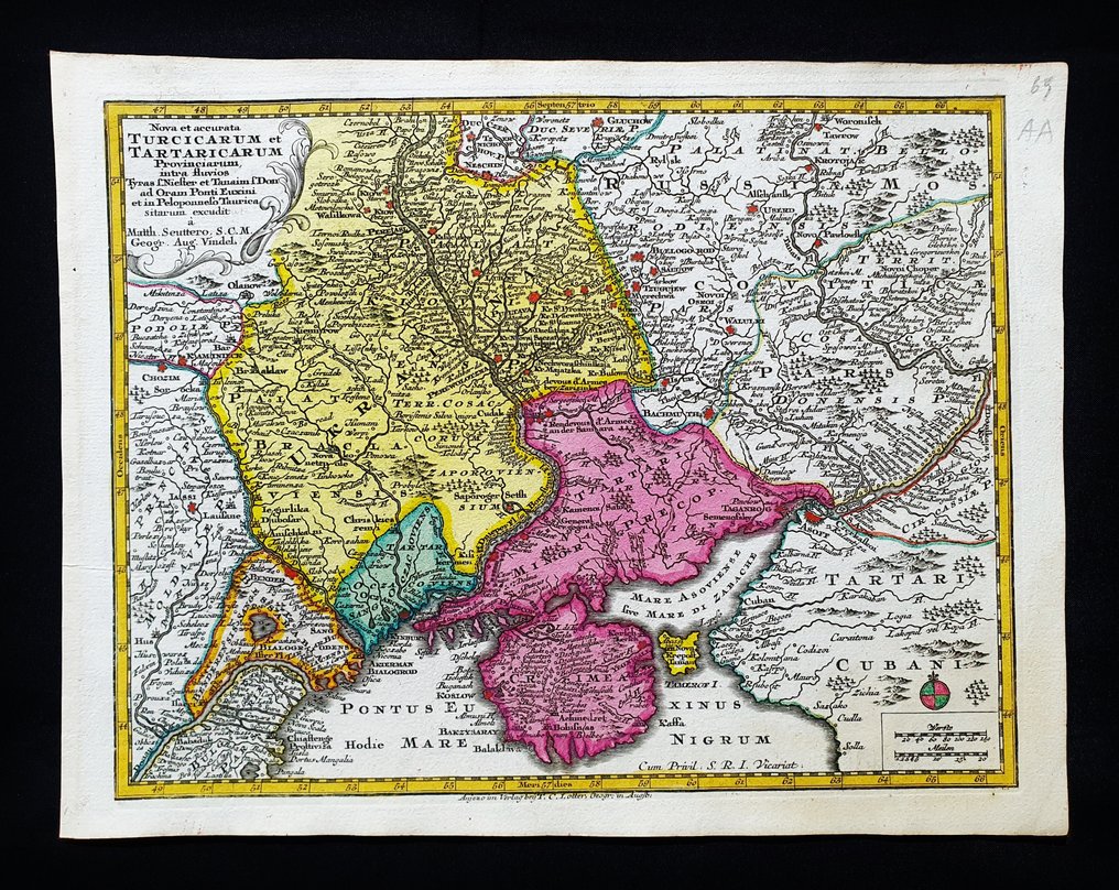 欧洲 - 东北欧 / 乌克兰 / 克里米亚 / 保加利亚 / 罗马尼亚 / 黑海 / 土耳其; Matthaus Seutter - Nova et Accurata Turcicarum et Tartaricarum Provinciorum - 1721-1750 #1.0