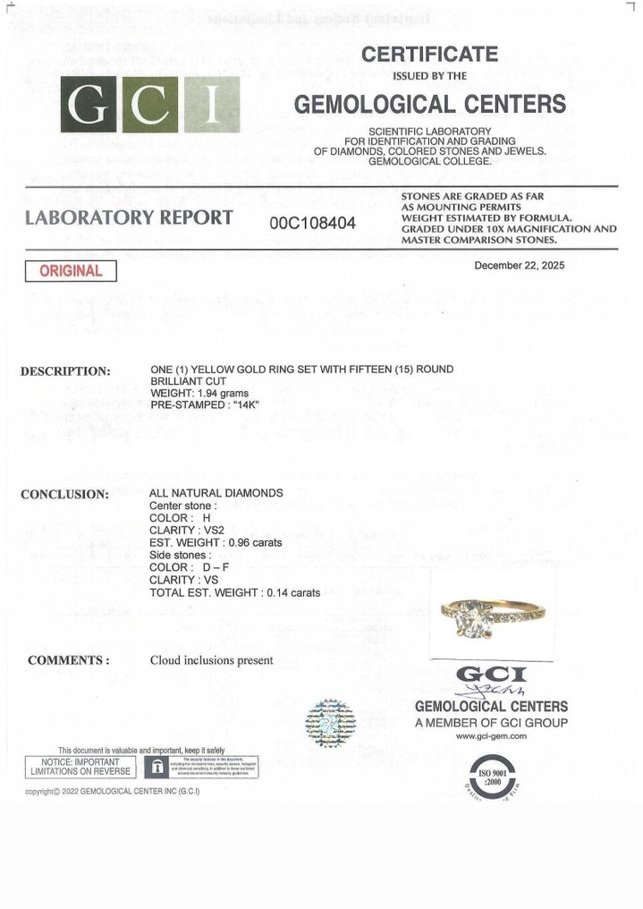 沒有保留價 - 訂婚戒指 - 14 克拉 黃金 -  1.10ct. tw. 鉆石 (天然) - 鉆石 #2.1