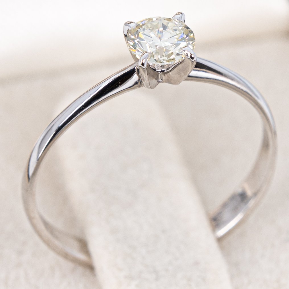 沒有保留價 - 戒指 - 14 克拉 白金 -  0.43ct. tw. 鉆石 (天然) - GWLab #3.2