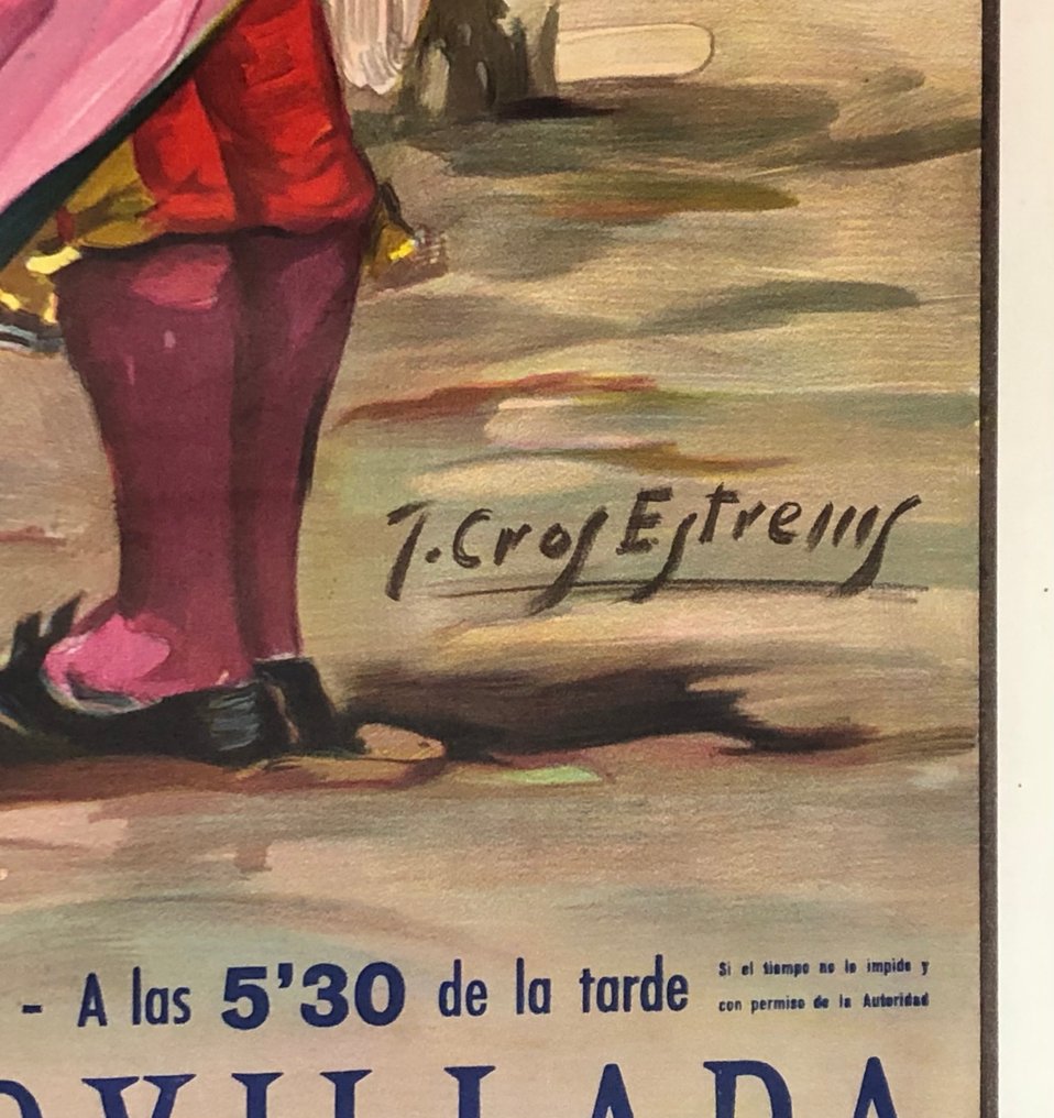 J. Cros Estrems - Cartel Litográfico Original plaza de toros de VALENCIA. 20 de mayo de 1973 #3.2