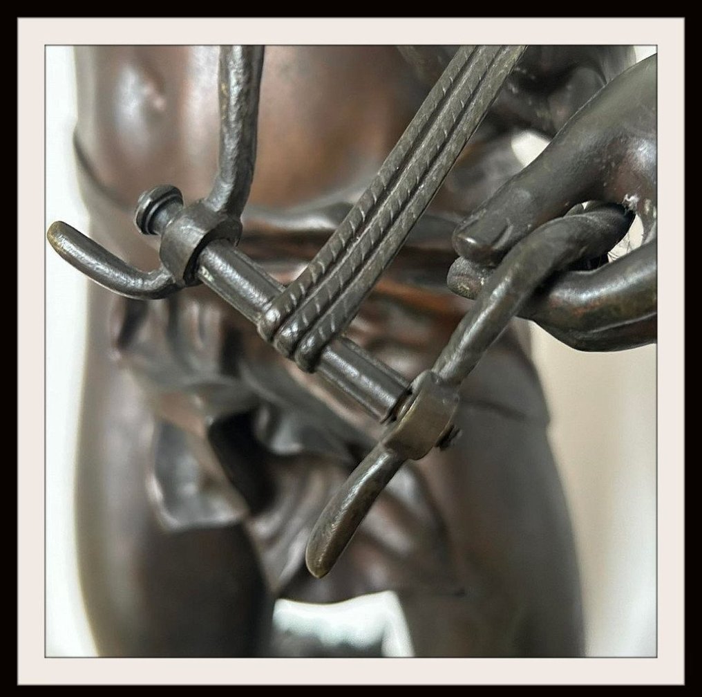 Adrien Étienne Gaudez. - Γλυπτό, Orphée - 76 cm - Μπρούντζος #2.1