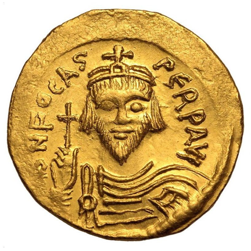 罗马帝国. 弗卡斯（ 602-610）. Solidus Konstantinopel 603-607 AD #1.0