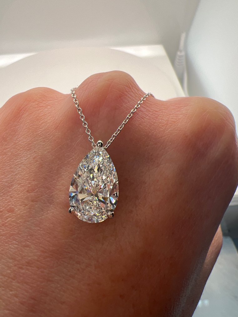 项链 - 14K包金 白金 -  4.05ct. tw. 钻石 (实验室培育) #3.2