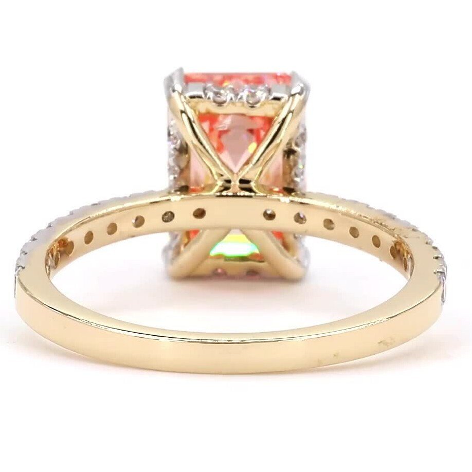 χωρίς τιμή ασφαλείας - Δαχτυλίδι - 18 καράτια Λευκός χρυσός - 3.90ct. tw. Ροζ Διαμάντι (Διαμάντια εργαστηριακής καλλιέργειας με φανταχτερά χρώματα) - Διαμάντι - Πολυτεχνική Ζωντανή Ροζ #4.3