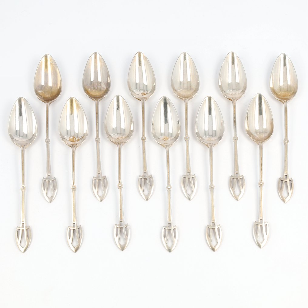 J.M. van Kempen & Zn. - Jugendstil - Cucchiaino da caffè (12) - .833 argento #1.0