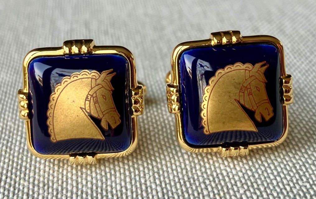 Other brand - 鍍金, 金屬 - 袖口扣 - 法国利摩日 - 马 #3.2