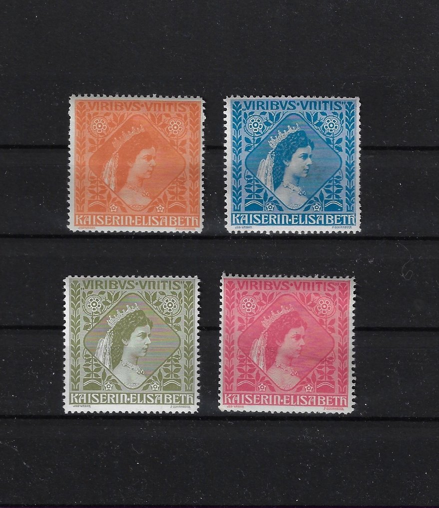 Αυστρία 1914 - 4 μη χρησιμοποιημένες δοκιμαστικές διαδρομές για τη Αυτοκράτειρα Ελισάβετ #1.0
