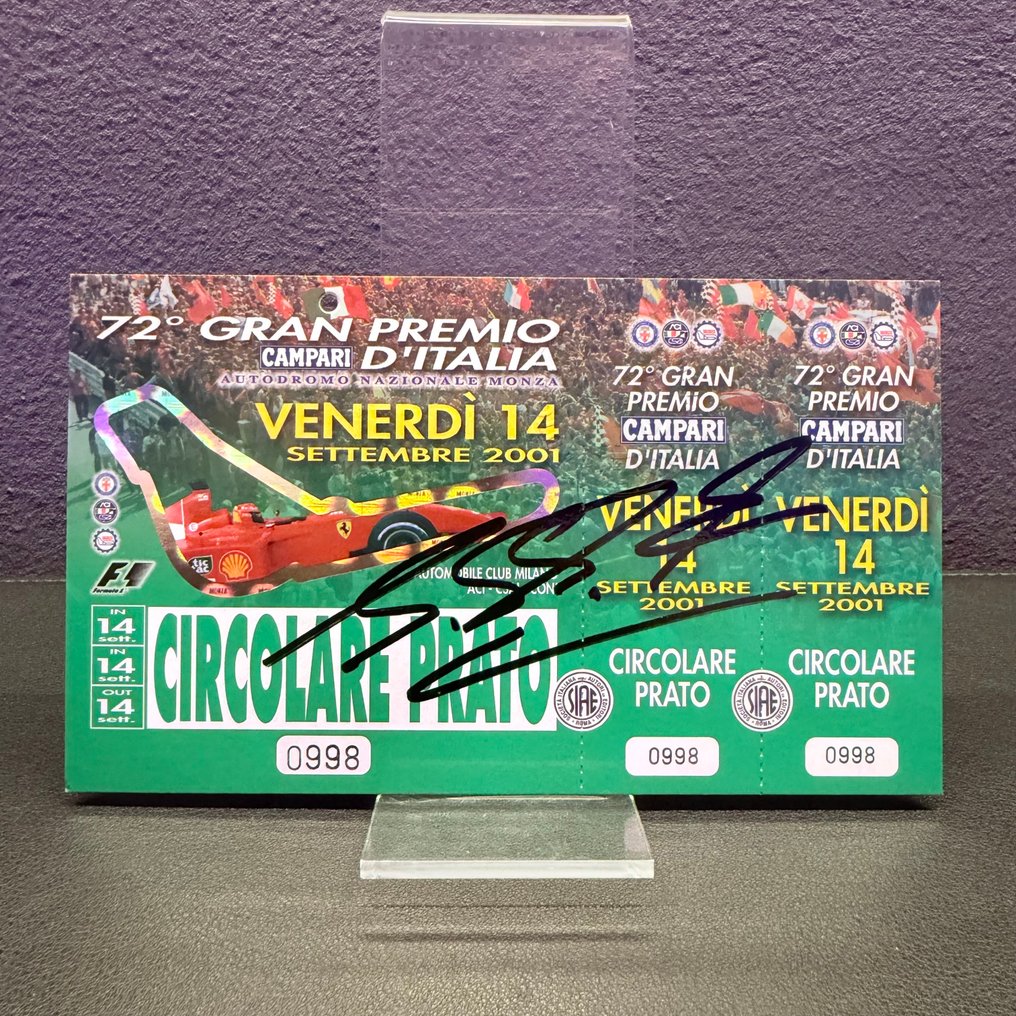 法拉利 - 72 gran premio di Monza - 麦克·舒马赫 - 2001 - 门票  #1.0