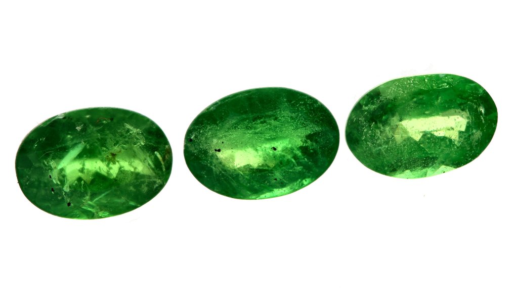 没有保留价 - 3 pcs  绿色 沙弗莱石  - 2.73 ct - 西班牙宝石学院（IGE） #3.2