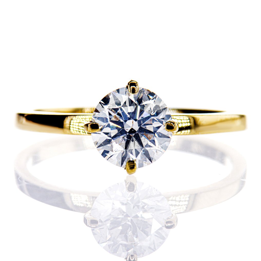 χωρίς τιμή ασφαλείας - Δαχτυλίδι αρραβώνων - 14 καράτια Κίτρινο χρυσό -  1.15ct. tw. Διαμάντι (Φυσικό) #1.0