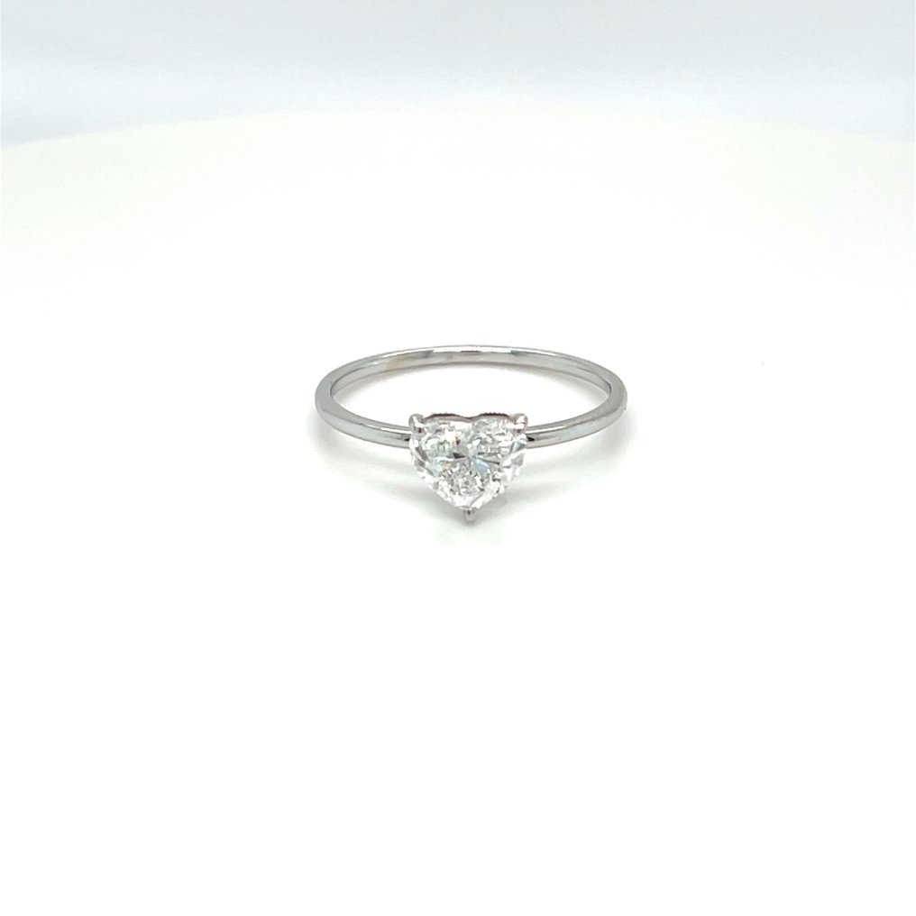 沒有保留價 - 戒指 - 14 克拉 白金 -  1.06ct. tw. 鉆石 (實驗室培育) #1.0