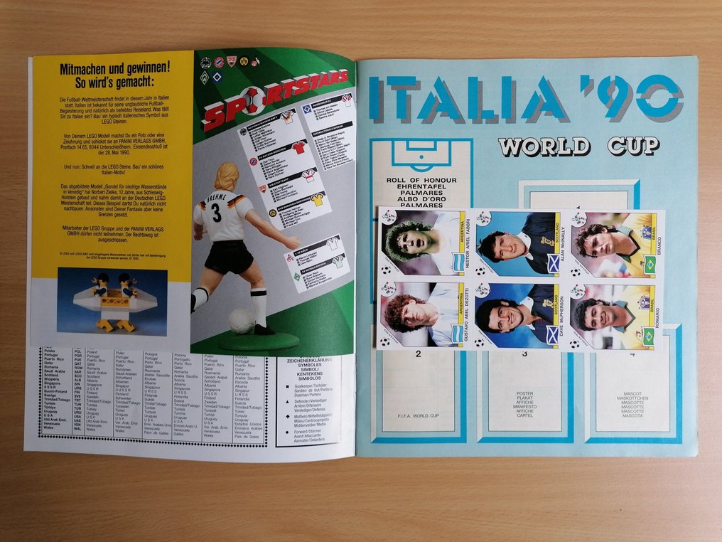 Panini World Cup Italia 90 - German Edition - Including Free Intro Stickers! - Including Order Form - Empty Album - Excelent (EX) #3.2