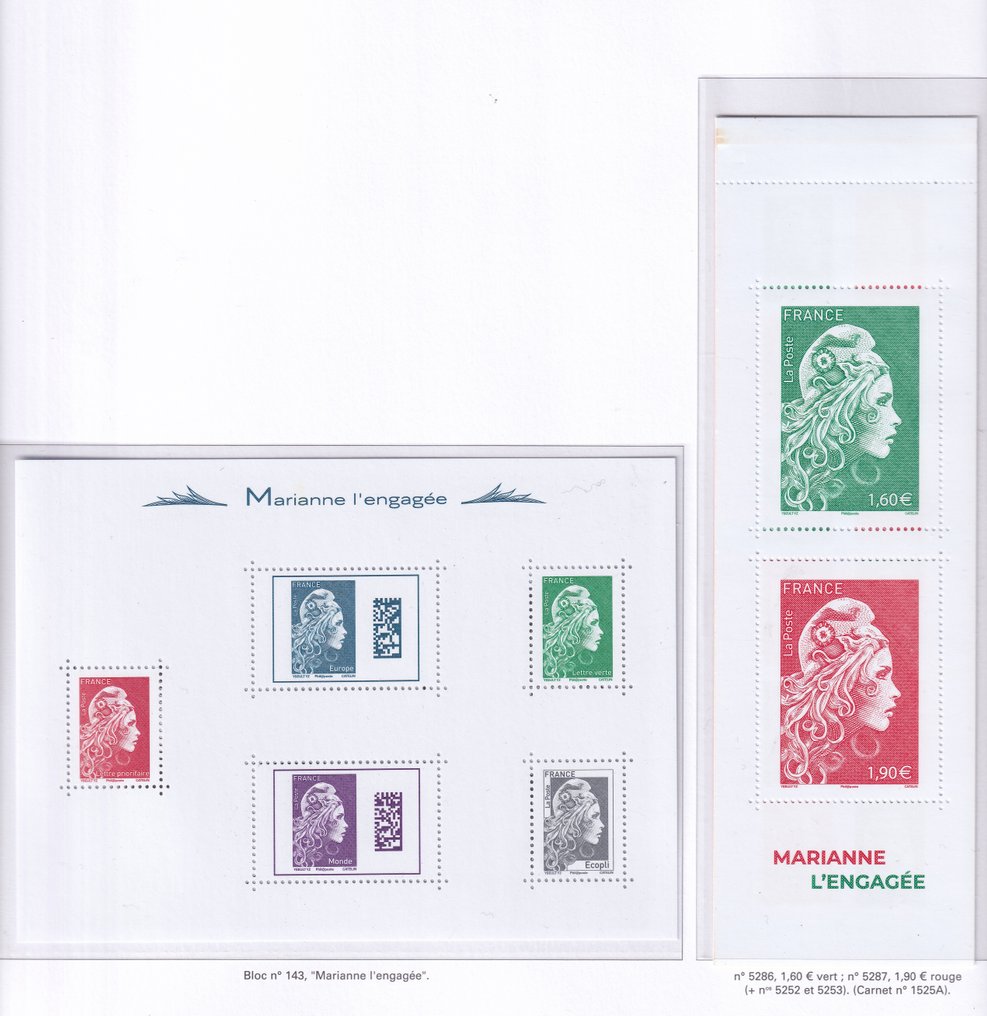 Franța 2018 - caiet și blocnotes rar cu Marianne cea Devotată - Yvert bloc n°143 et carnet n°1525A #1.0