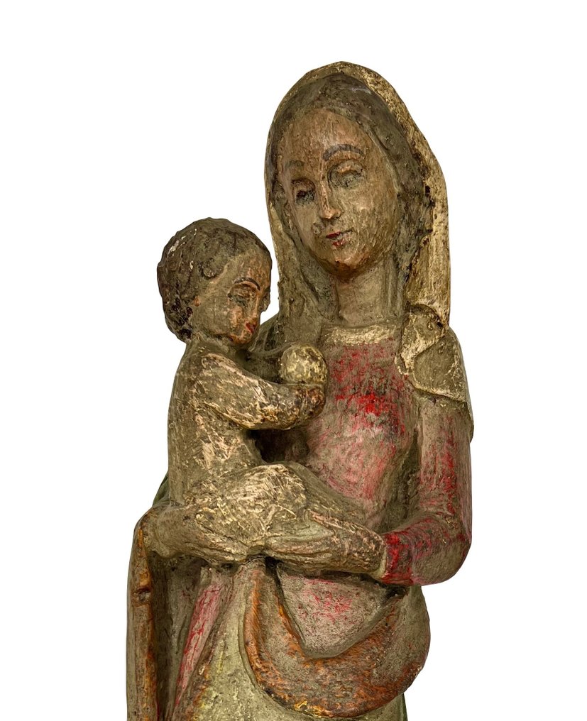 Γλυπτό, Madonna con bambino - 50 cm - Ξύλο #1.0