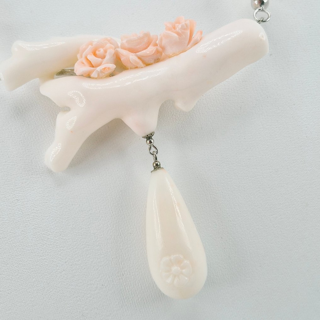 Korall - Silver - Halsband - COLLIER ROSE IN CORALLO #3.2