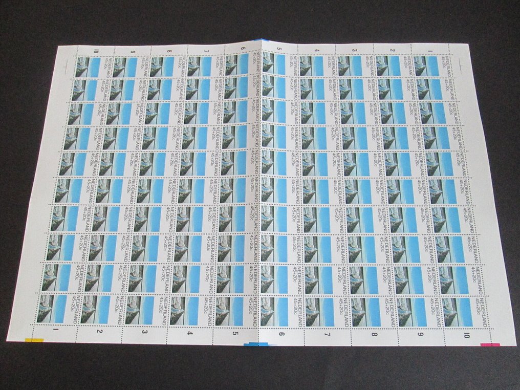 荷兰  - 4次排放，1981年，完整的纸张，每100米带有桅杆板错误。 #4.3