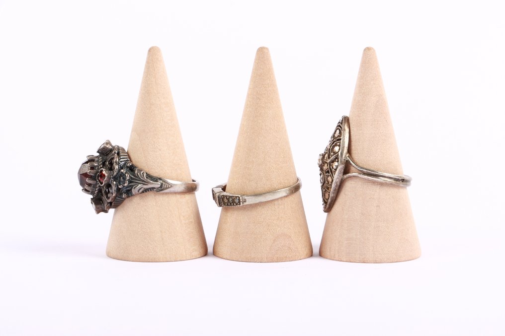 Utan reservationspris - Ring Silver - 3 vintage marcasite #3.2