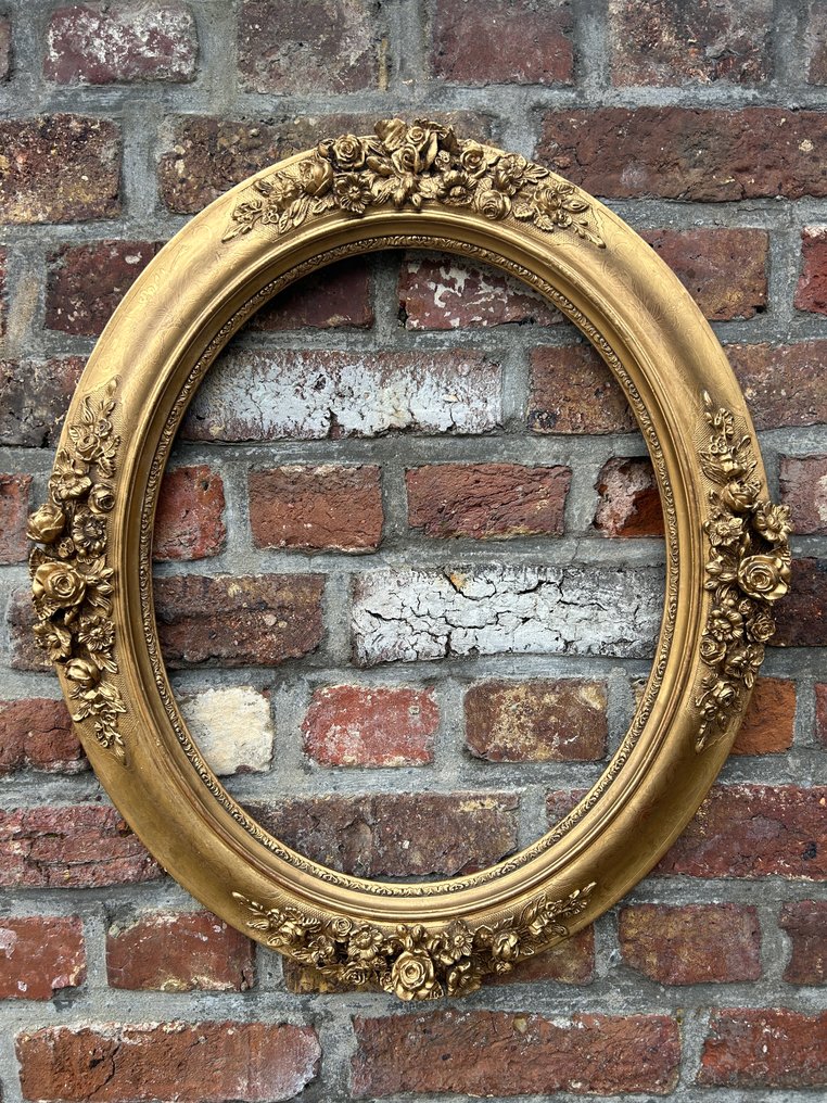 框架  - 107. 古董金镀金椭圆画框。适用于44x36厘米或43x35厘米的画作。 #1.0