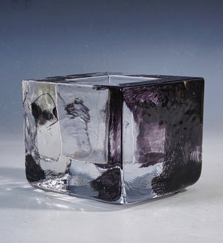 Kosta Boda - Anna Ehrner - Θήκη ρεσώ διακοσμητικό gemarmerd σε μοβ-γκρι, Anna Ehrner, σκανδιναβικός μοντέρνος σχεδιασμός, περίπου το - Κρύσταλλο #2.1