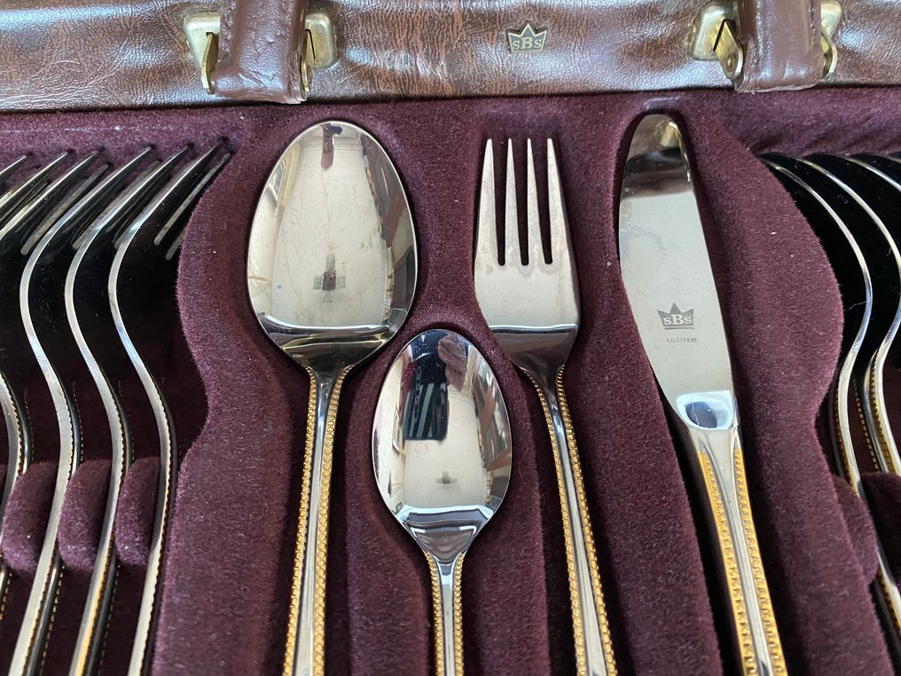 12人用餐具套装 - SBS - 豪华餐具，索林根金色边缘，23/24 KL #3.2